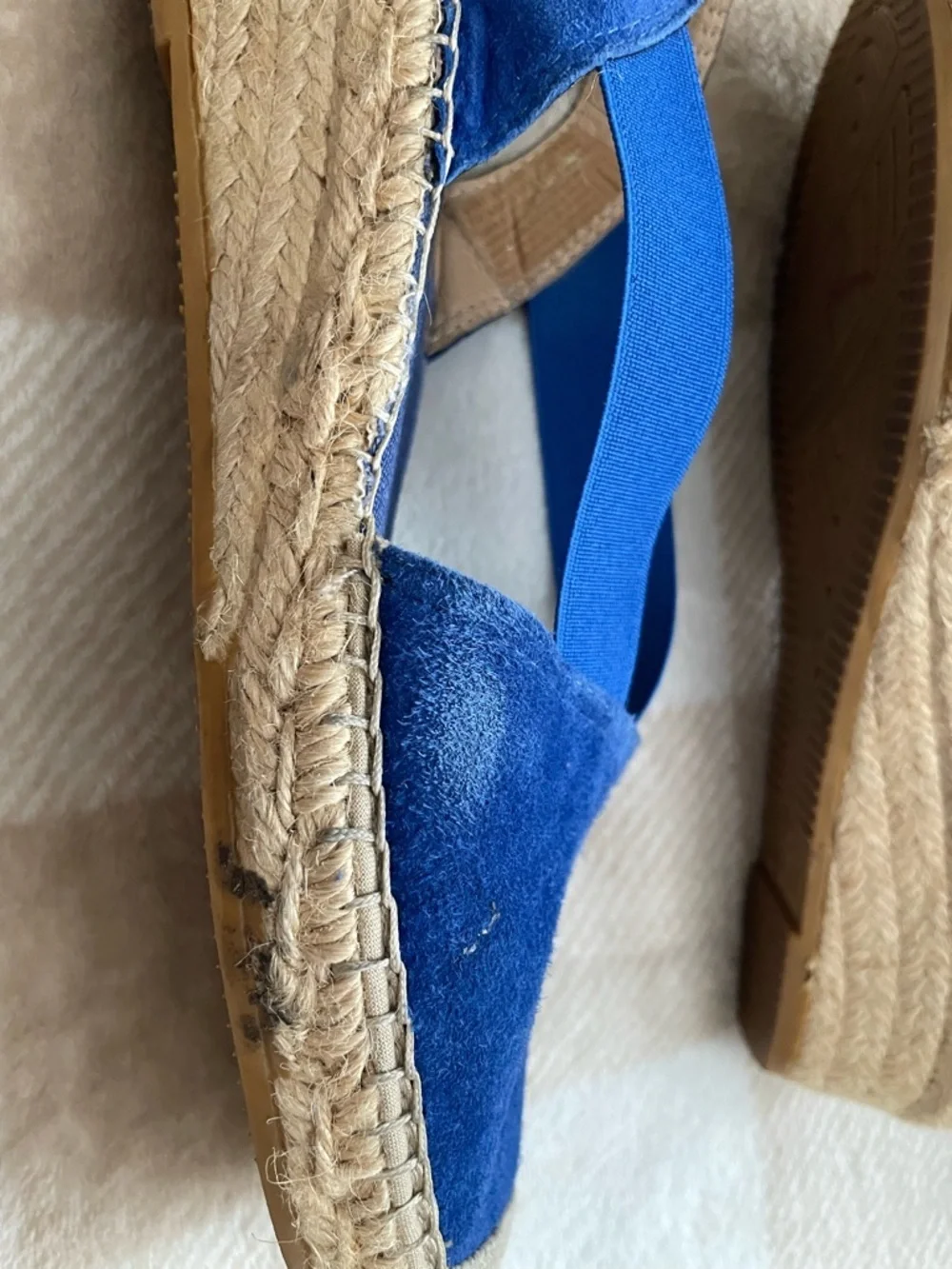 Vidorreta Women’s 37 (6.5/7) Made in Spain Blue Suede Espadrille Slingback